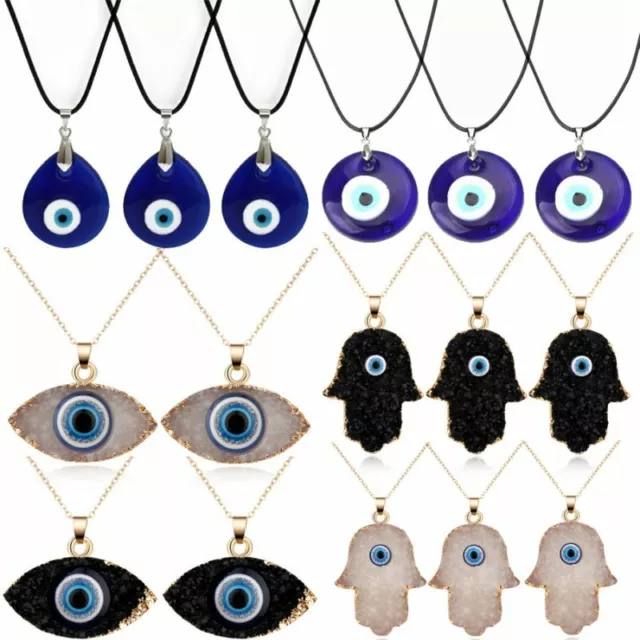 Blessing Evil Eye Necklace Turkish Blue Eye Pendant Clavicle Women Party Jewelry