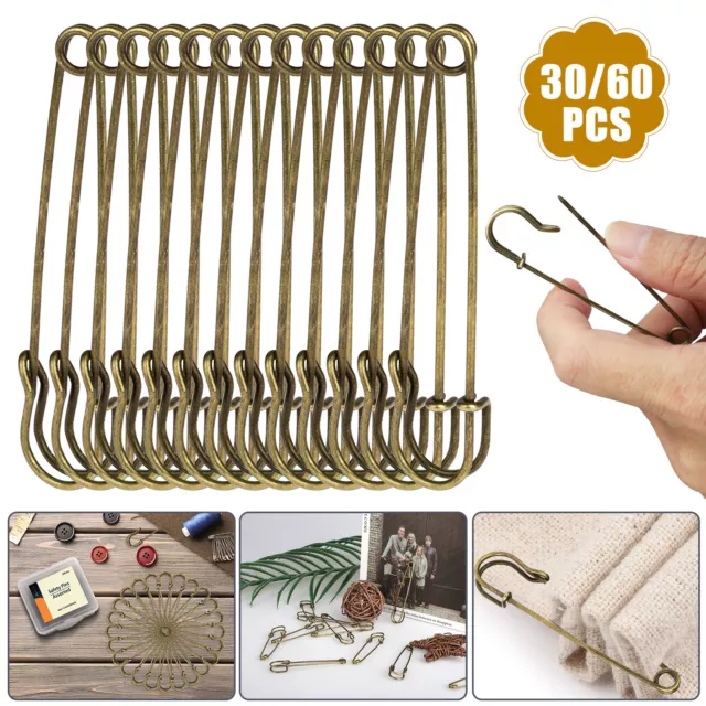 30PCS Safety Pins Large Heavy Duty Safety Pin 4inch Blanket
