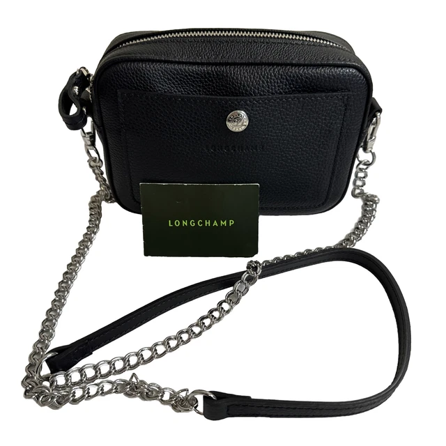 Longchamp Le Foulonne Black Leather Crossbody