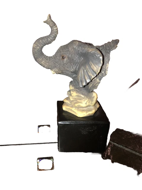 Resin Elephant Head Statue 6 inches Tall