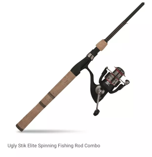 New Ugly Stik Elite Baitcast Fishing Combo 6 ft 6 in Medium Heavy