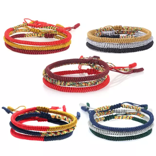 Pulsera de hilo Multicolor budismo tibetano amor amuleto de la suerte pulseras y