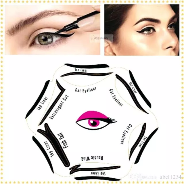6 IN 1 Delineador de Ojos Plantilla Set Maquillaje Guía Rápido Faja Tool Gato