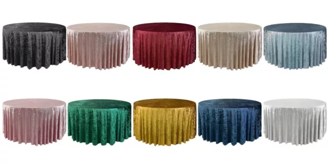 132 Inch Round Velvet Tablecloth, Silky Tablecloths for Parties and Events