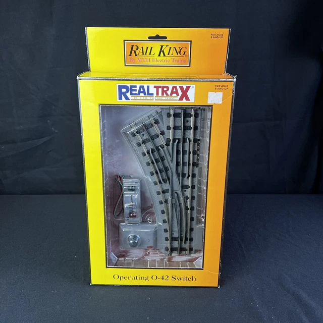 MTH RAIL KING REAL TRAX 0-42 Left Hand Track Switch In Box 40-1044