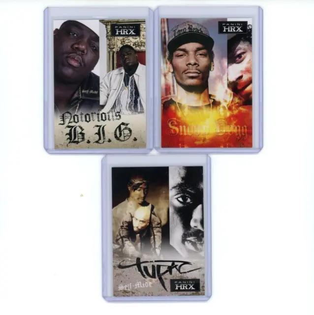 Tupac, Notorious BIG, & Snoop Dogg 2013 Panini HRX Platinum League ALL 3 CARDS