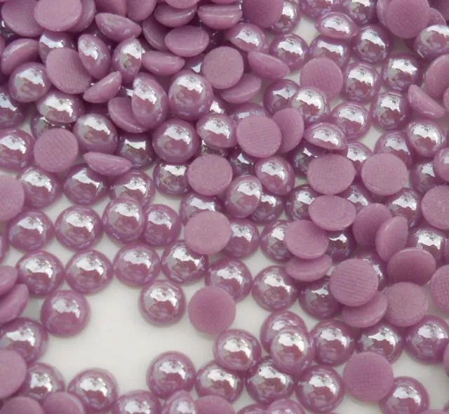 200pcs 6mm PURPLE ceramic Hotfix Half-Pearl Flatback Rhinestone iron-on Transfer