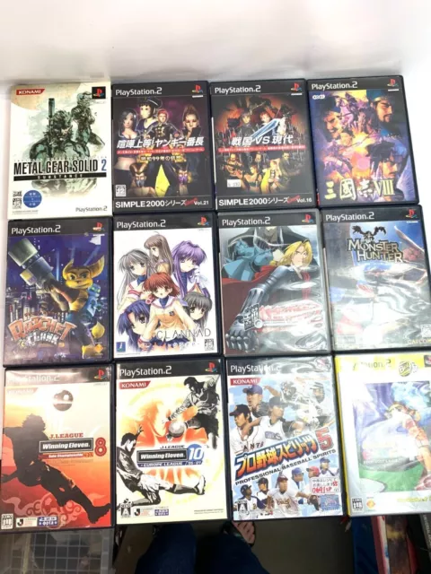 LOT OF 12 SONY Play Station 2 JAPANESE GAME SOCCER CLANAD GOLF MONSTER HUNTER D