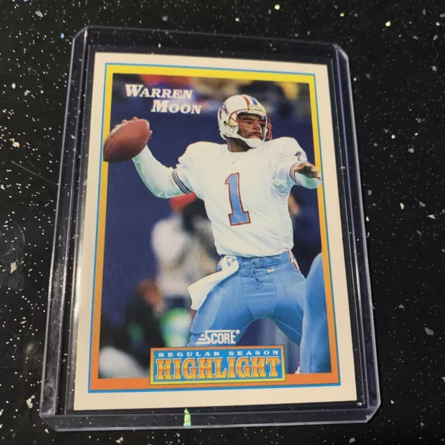 1992 Score #548 WARREN MOON HOF Houston Oilers MT RARE 🔥🏈card!