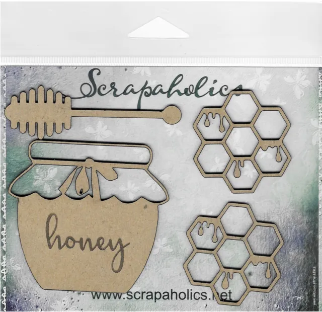 Paquete de 3 tarros de miel de corte láser Scrapaholics de 2 mm de espesor, 4/paquete de 3" a 1,75