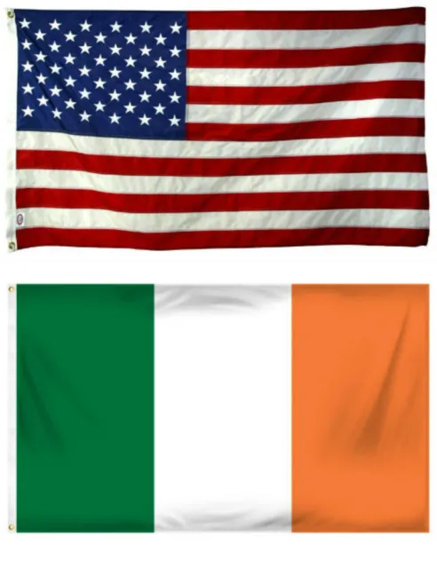 12x18 12"x18" Wholesale Combo USA American & Ireland Irish Flag Grommets