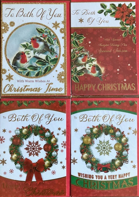 72 Christmas Cards "To Both of You" 4 designs Wholesale Job Lot