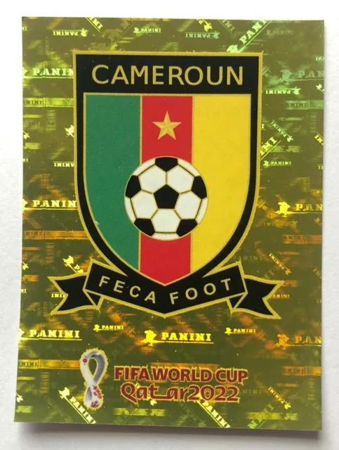 Panini Fifa WM 2022 Qatar Katar Holo Sticker Kamerun Cameroun 'CMR 2' Teamwappen