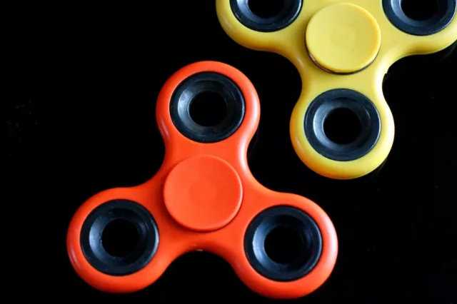 Hand Fidget Spinner Orange Steel 3 Side Toy for Autism and Adhd 1-2 day Ship