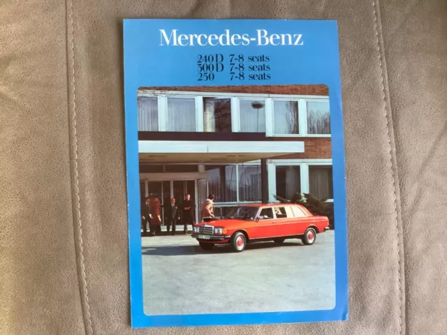 Rare Mercedes Benz 240 D 300 D 250 7-8 seater sales brochure 1977