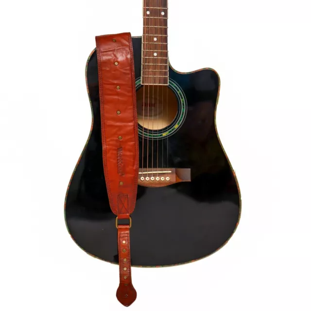 Sangle de guitare en cuir, clous en laiton, sangles de guitare...