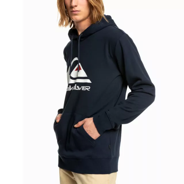 Quiksilver Mens Big Logo Pullover Hooded Sweatshirt Sweater Hoody Hoodie 3