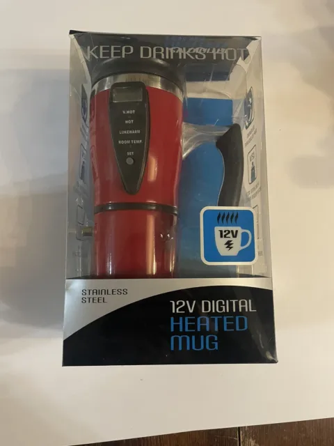12 V Digitall Heated red mug