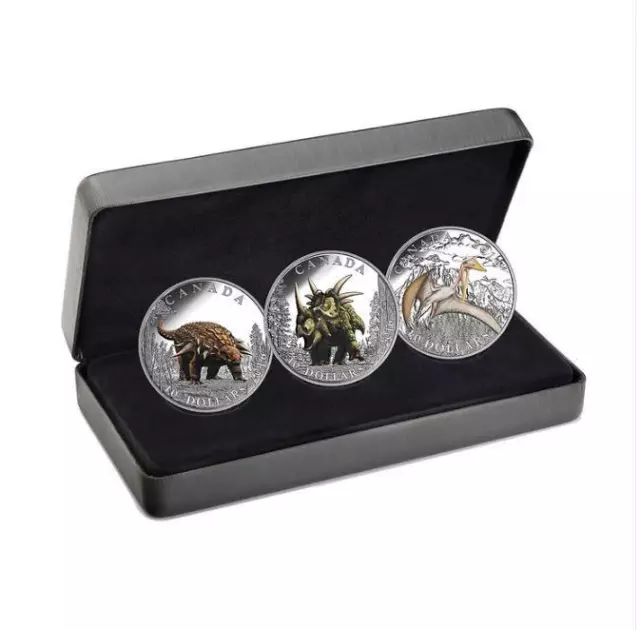 2016 Canada $10 Fine Silver Coin - Day of The Dinosaurs - 3 Coin Set