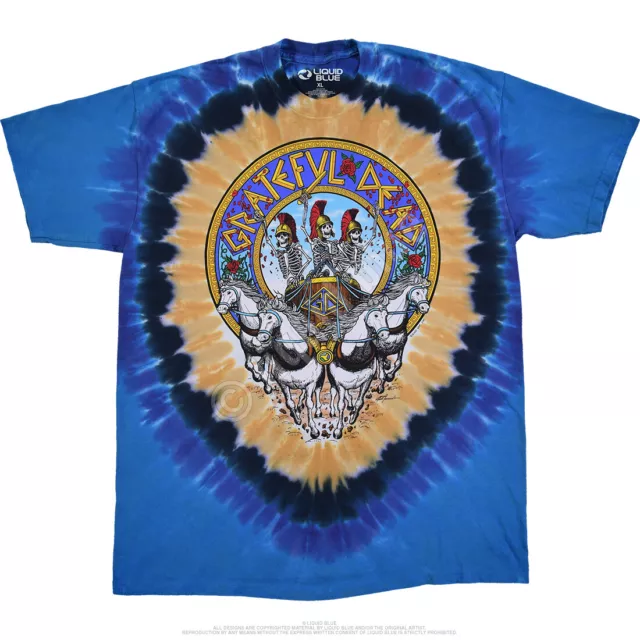 GRATEFUL DEAD-CHARIOT-SYF-SKELETON-2 SDD TIE DYE T-SHIRT S-M-L-XL-2X Garcia,Wier