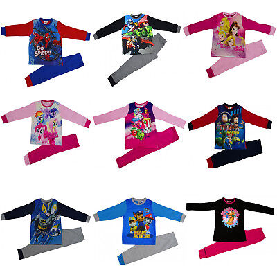 Offcial Kids Characters Disney Marvel Boys Girls 2pcs Pyjamas Set Sleepwear PJs