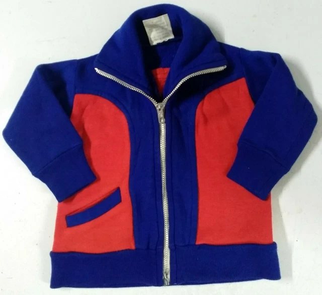 NURSERY LAND vintage baby size 0 jumper metal zip sports tracksuit sweater