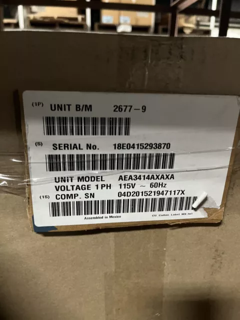 Tecumseh Condensing Unit AEA3414AXAXA, 2677-9, R-134a, Air Cooled