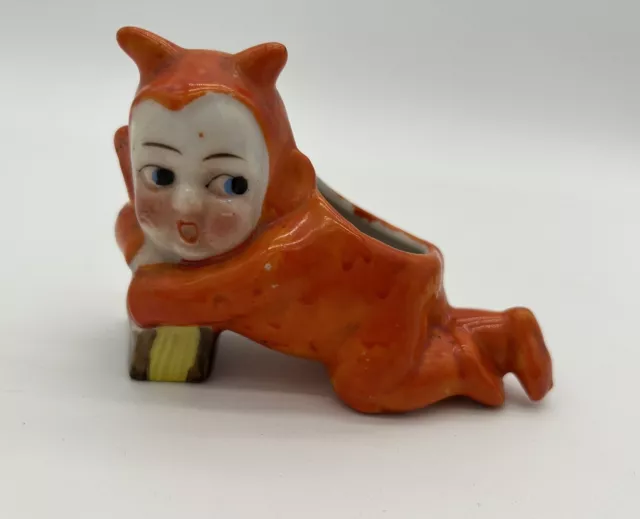 Vintage “Made In Japan” Orange Devil Pixie Gnome Figurine