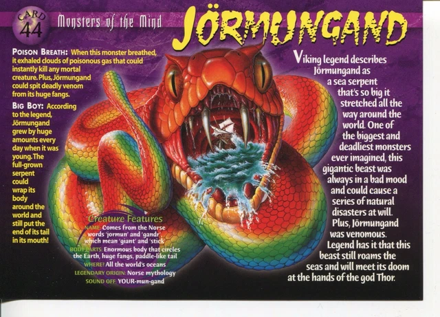 WEIRD N WILD Creatures Monsters Of The Mind Card 44 Jormungand LC7 weird-n-wild-creatures-monsters-of-the-mind-card-44-jormungand-lc7