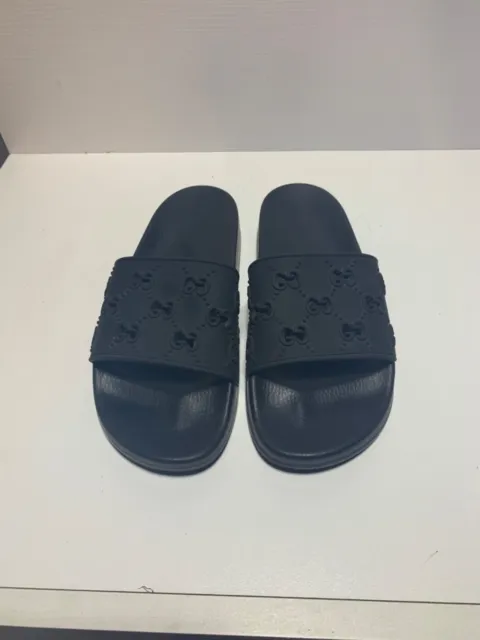 Gucci Rubber GG Slide Sandal Size 11 Black Men’s