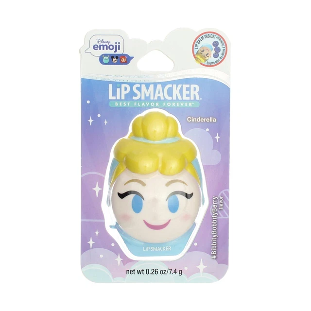 2 Pack Lip Smacker Disney Emoji Lip Balm, #BibbityBobbityBerry, Cinderella