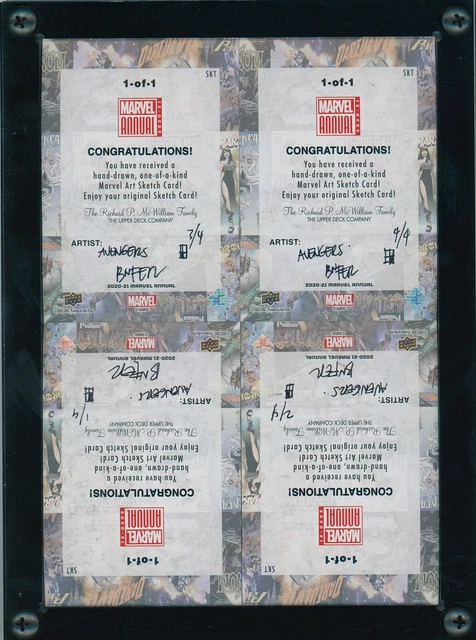 2020-21 UD Marvel Annual Sketch 4 Piece Achievements 1/1 Avengers Bnfer 2