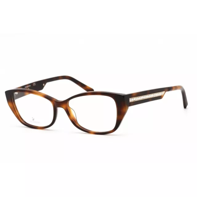 Swarovski Women's Eyeglasses Dark Havana Cat Eye Plastic Frame SK5391 052