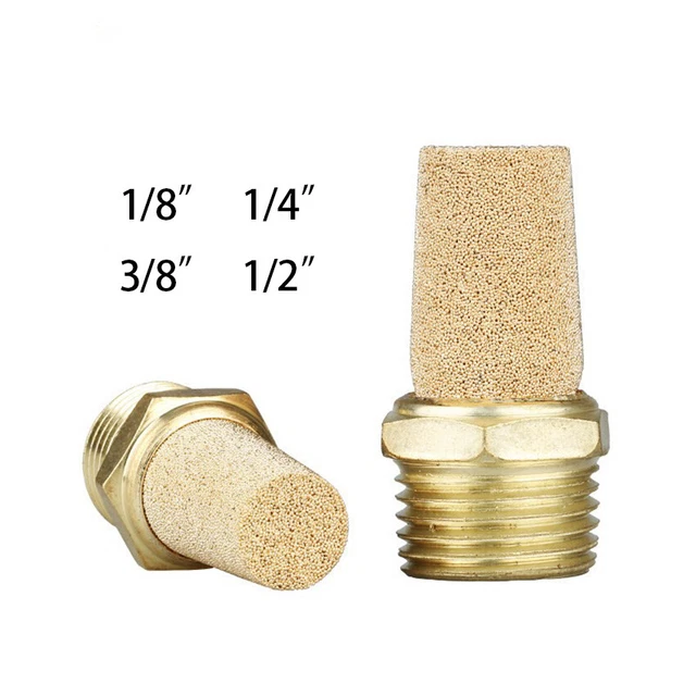 "Silenziatore aria pneumatico aria compressa bronzo sinterizzato ottone plastica 1/8"-1/2"