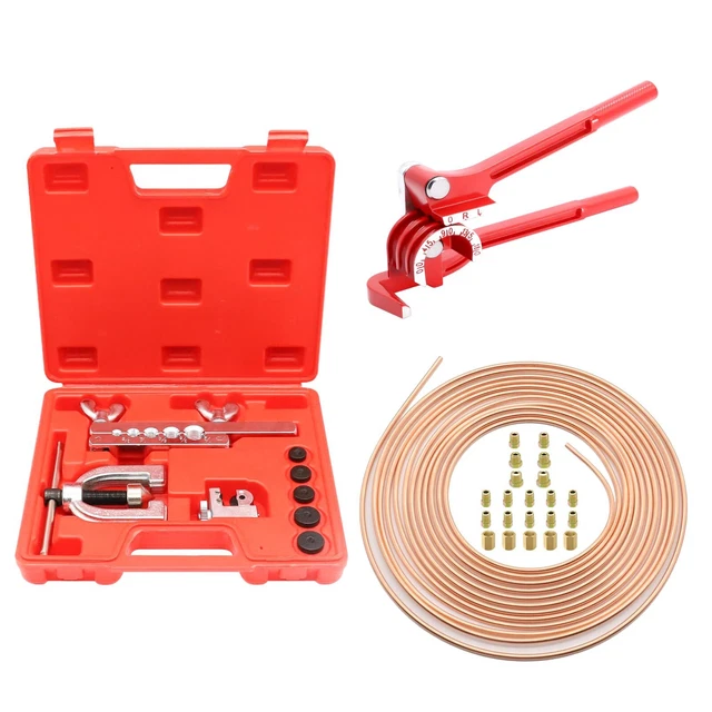 Kit Tuyau Frein Voiture, Ligne Frein en Acier Cuivré 7.6 M, 4,75mm Kit Tuyau Frein Voiture, Ligne Frein en Acier Cuivré 7.6 M, 4,75mm