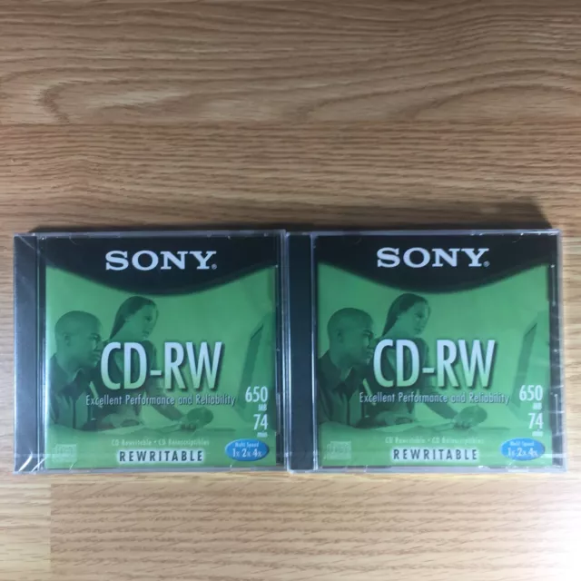 Lot Of 2 Sony Cd-Rw 650Mb, 74Min