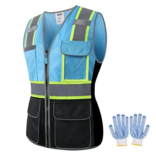 Safety Vest For Women,High Visibility Reflective Vest With Multi Pockets And