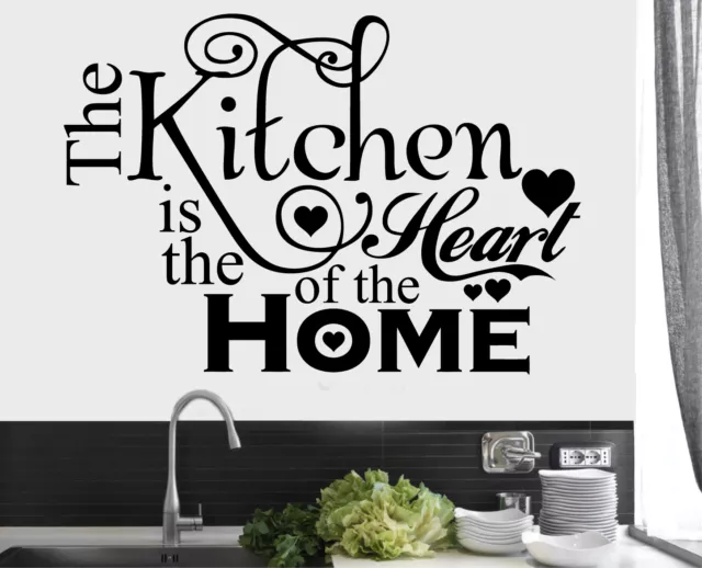 The Kitchen is the Heart of the Home Wall Vinyl Stickers Transfers Murals Decals