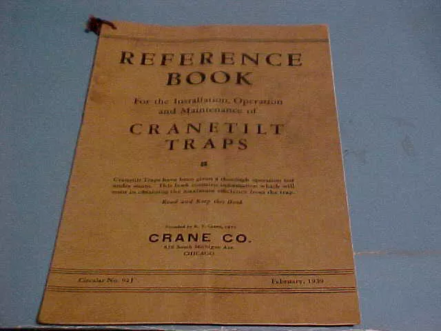 1939 Reference Book Manual Instructions Crane Industrial Steam Cranetilt Traps