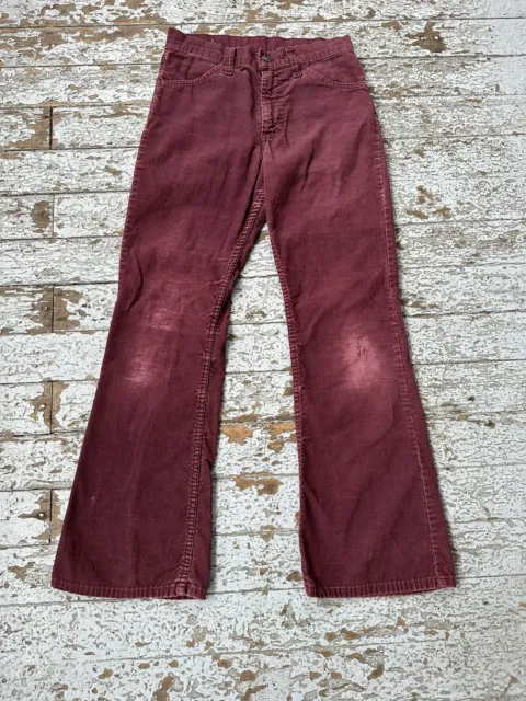 Vintage Levi’s Sf207 Corduroy Flare USA Pants 28X28 Talon Zipper