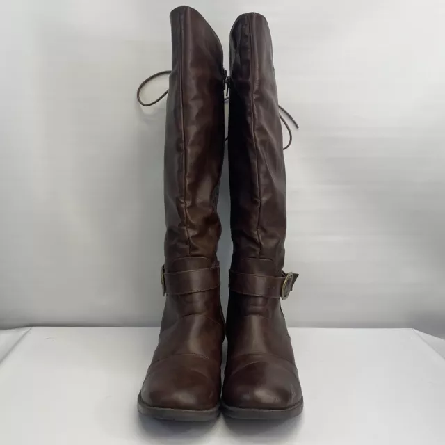 Kisses by 2 Lips "Too Jive" Womens Adjustable Calf Riding Boots Brown Size 11 3