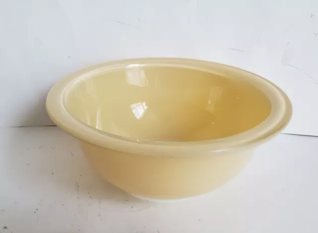 💥 Vintage Pyrex Glass Mixing Bowl Clear Bottom #322 1L Yellow Cream RARE 7 in.