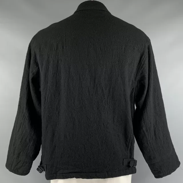 YOHJI YAMAMOTO Size L Black Wool Zip Up Jacket 3
