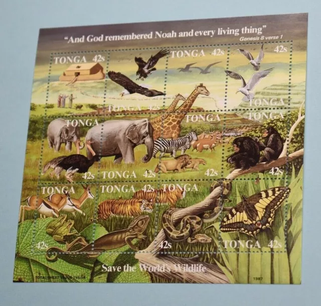 Tonga 650 Mnh - Wildlife Conservation Elephant Birds Butterfly Lion Tiger - L972