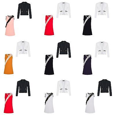 Girls Frill Lace Sleeveless Dress Bundle with Long Sleeve Blazer 3-14 Y