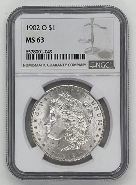 1902 O Morgan Silver Dollar MS63 NGC New Orleans Mint