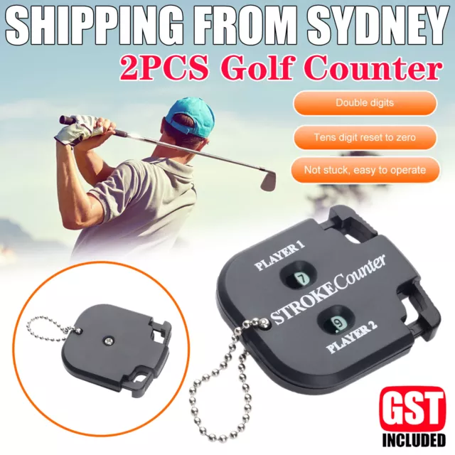 2x Golf Counter Mini Black Shot Stroke Putt Score Count Two Digit Scoring Keeper