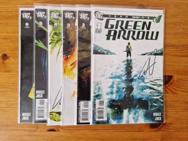 Green Arrow: Year One #1-6 DC Comic Set 2007 Jock Covers Signed Andy Diggle