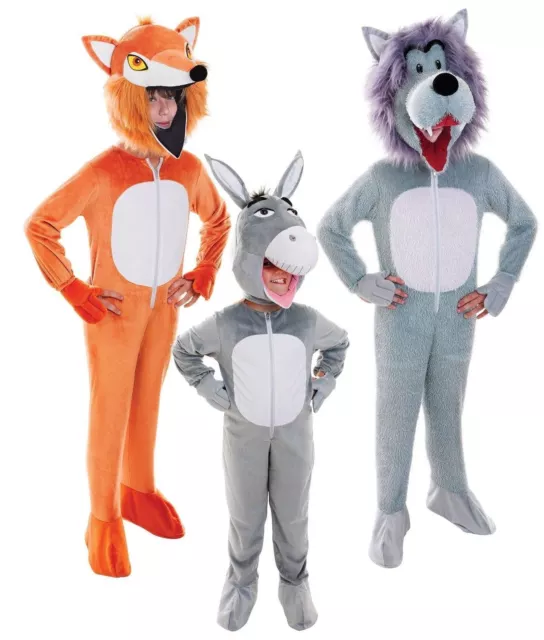 Ragazzi Animali Ragazze Costume Libro Settimana Asino Fox Lupo Età 8 9 10