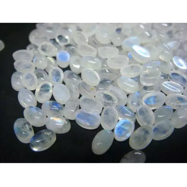 4x6mm Rainbow Moonstone Cabochon Lot, Oval Calibrated